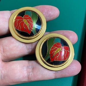 🖤Laurel Burch💕Vintage Clip earrings